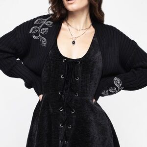 Black Embroidered Women's bolero from disturbia
